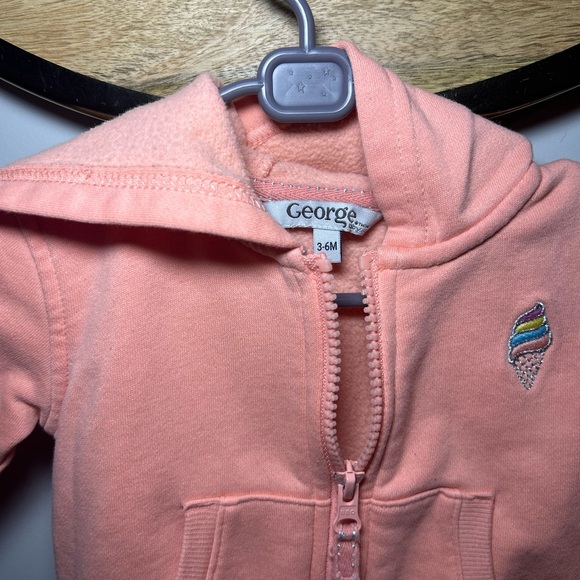 George Kids Coral Hoodie with Ice Cream Design - Picture 3 of 6